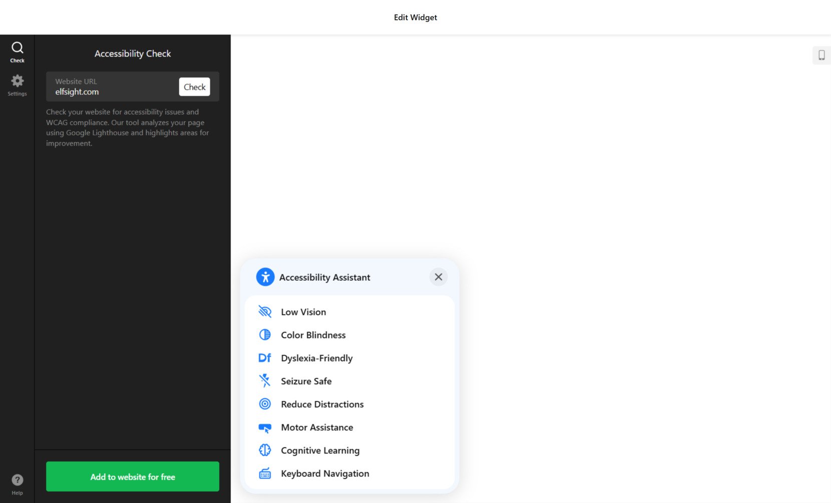 Run an accessibility check
